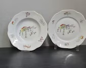 Erzgebirge Osterhasen Kinder beim spielen - Vintage Oster Deko
