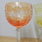 Preview: 3 Vintage Weinrömer Überfangglas geschliffen – Kristallgläser bunt im Set