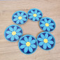 Preview: 6 Worcesterware Untersetzer · 70er Jahre · Flower Power · Metall bunt