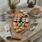 Preview: Großes Fisch-Serviertablett aus Teakholz – 70 cm – Scandinavian Modern / maritime Wanddeko