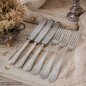 Preview: Antikes HALISO Solingen Vorspeisenbesteck – 6 Teile Jugendstil Art Déco, 100er Silberauflage