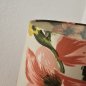 Preview: Große Vintage Tripod-Stehlampe aus Teakholz mit floralem Tütenschirm – 1950er/60er Jahre