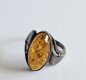 Preview: Baltischer Ostseebernstein Ring 925 Silber – Gdansk Polen – Vintage 1980er Jahre – Ringgröße 58