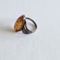 Preview: Baltischer Ostseebernstein Ring 925 Silber – Gdansk Polen – Vintage 1980er Jahre – Ringgröße 58