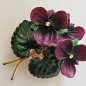 Preview: Vintage Veilchen Brosche 50er / 60er Jahre – floraler Modeschmuck mit Strass