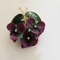 Preview: Vintage Veilchen Brosche 50er / 60er Jahre – floraler Modeschmuck mit Strass