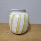Preview: Vintage Keramikvase Strehla Form 1518 – gelb weiß gestreift – DDR 60er