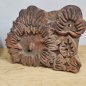 Preview: 2 antique wood textile printing blocks / hand carved fabric print stamps / folk art