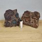 Preview: 2 antique wood textile printing blocks / hand carved fabric print stamps / folk art