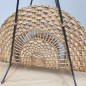 Preview: Vintage Mid-Century Zeitungsständer aus Rattan und Metall, 1950er