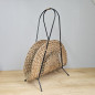 Preview: Vintage Mid-Century Zeitungsständer aus Rattan und Metall, 1950er