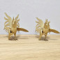 Preview: Vintage Gold-Colored Fighting Roosters · Metal Casting · 1960s/70s