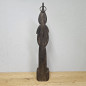 Preview: Handgeschnitzte Mönchsfigur als Wandkerzenhalter aus Holz