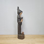 Preview: Handgeschnitzte Mönchsfigur als Wandkerzenhalter aus Holz
