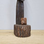 Preview: Handgeschnitzte Mönchsfigur als Wandkerzenhalter aus Holz