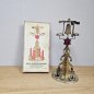 Preview: Vintage East German Christmas Chime • Metal Carousel Pyramid with Lauscha Glass Ornaments (1950s, boxed)