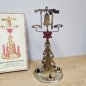 Preview: Vintage East German Christmas Chime • Metal Carousel Pyramid with Lauscha Glass Ornaments (1950s, boxed)