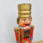 Preview: Vintage Erzgebirge Nutcracker King – 1970s turned wood art, 36.5 cm