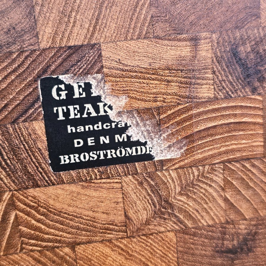 Teak Schneidebrett Broström Denmark, 1960er Jahre, mit Saftrinne