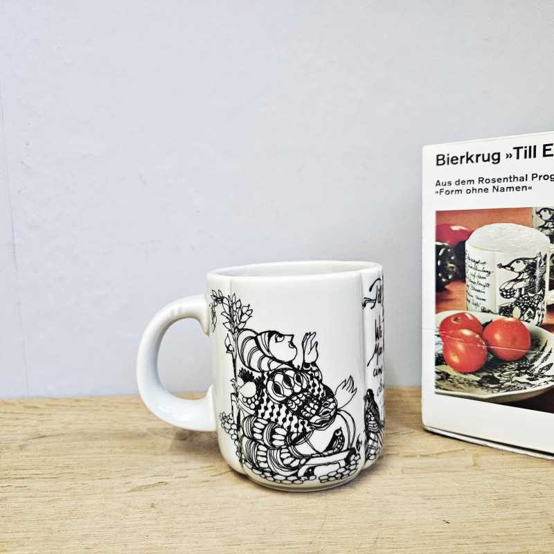 Rosenthal Bierkrug Till Eulenspiegel in Quedlinburg – Björn Wiinblad 1975 – Originalkarton