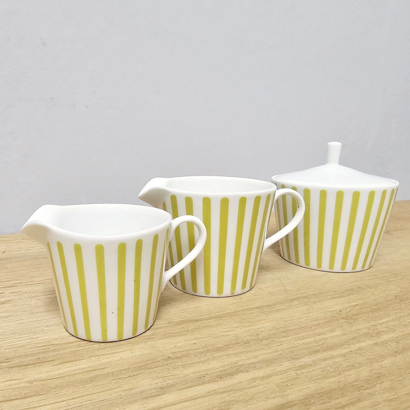 Melitta „Zürich“ · Jupp Ernst · Zuckerdose & 2 Milchgießer · 50er/60er Jahre · Pastellgelb