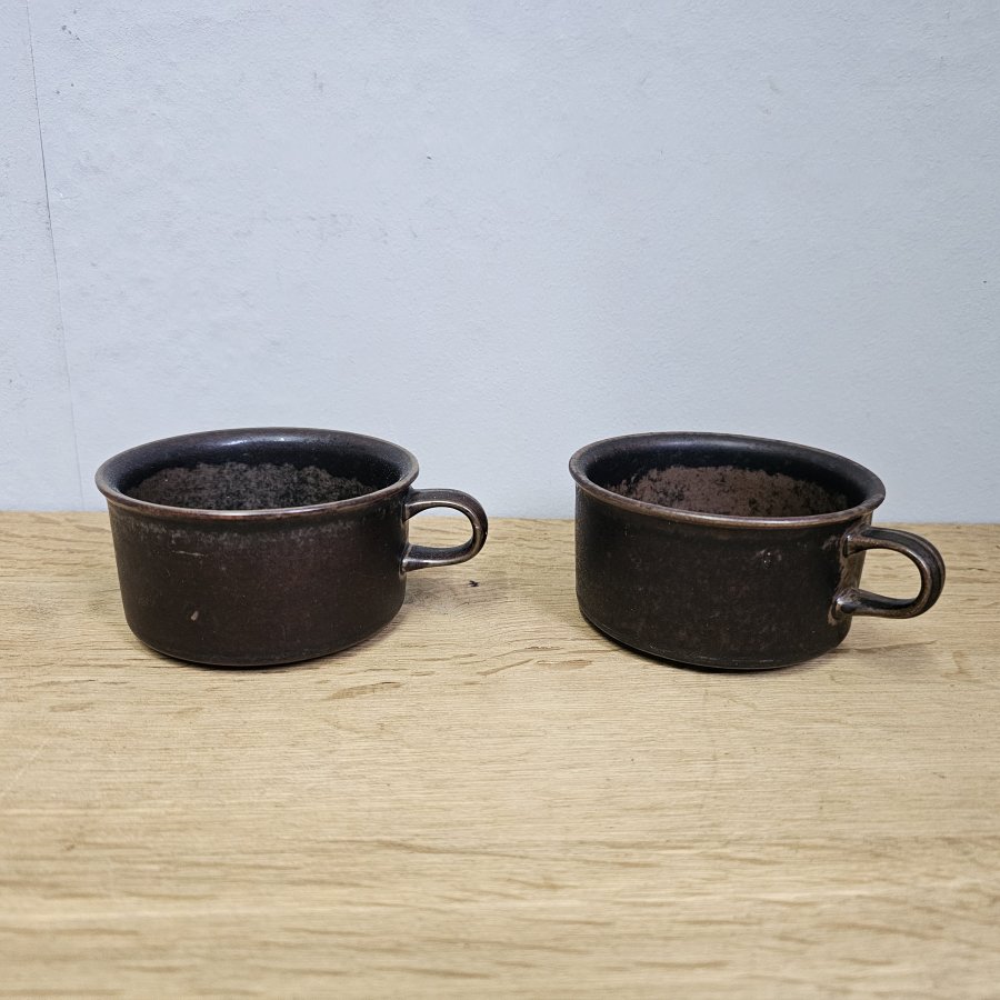 4x Arabia Finland RUSKA - 3 teiliges Tee Gedeck  | Design Ulla Procopé | Midcentury Modern 60er