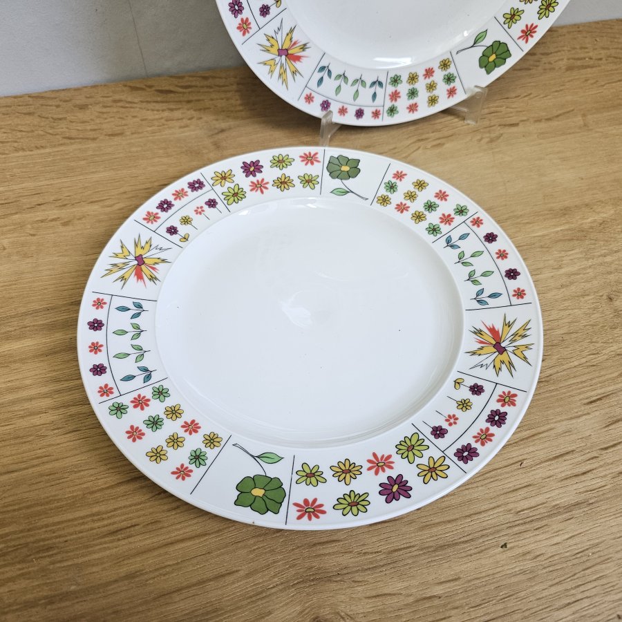 Rosenthal „Berliner Frühling“ – 2 Speiseteller – Design Emilio Pucci – 60er/70er