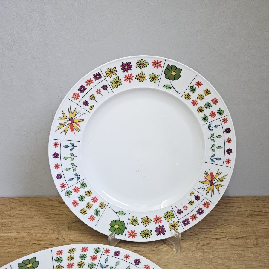 Rosenthal „Berliner Frühling“ – 2 Speiseteller – Design Emilio Pucci – 60er/70er