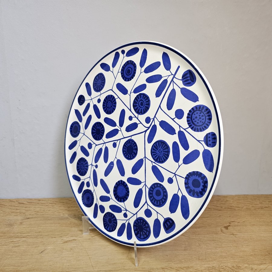 Melitta Stockholm Kuchen- / Tortenplatte – Kobaltblüte – 70er Jahre – ca. 30 cm