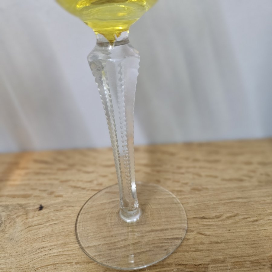 3 Vintage Weinrömer Überfangglas geschliffen – Kristallgläser bunt im Set