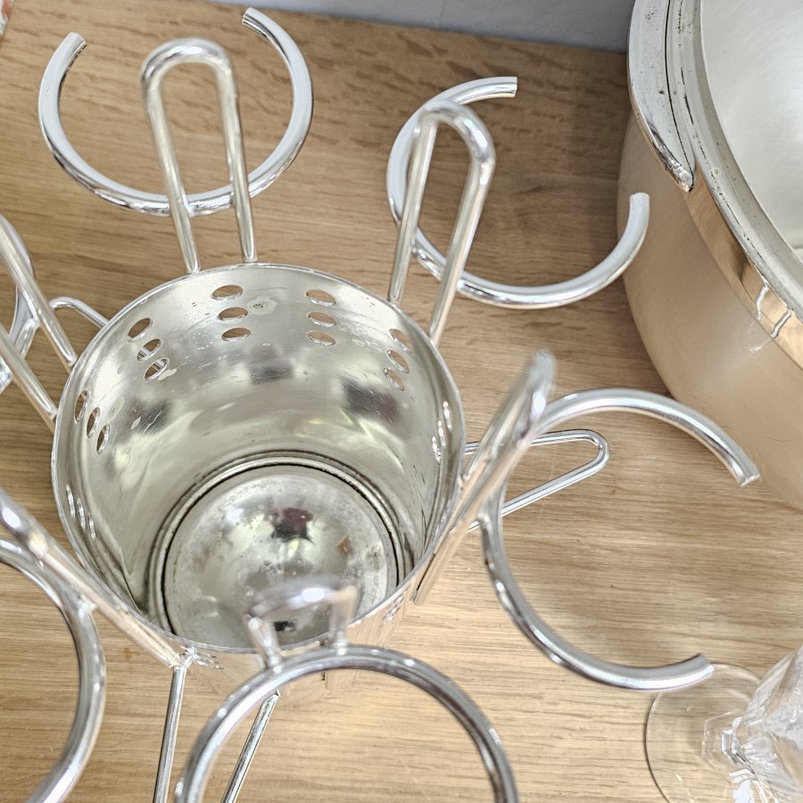 Guido Galbiati Milano Space-Age-Barset / Egg Ice Bucket Modell 0413 – Italien 1960er/70er