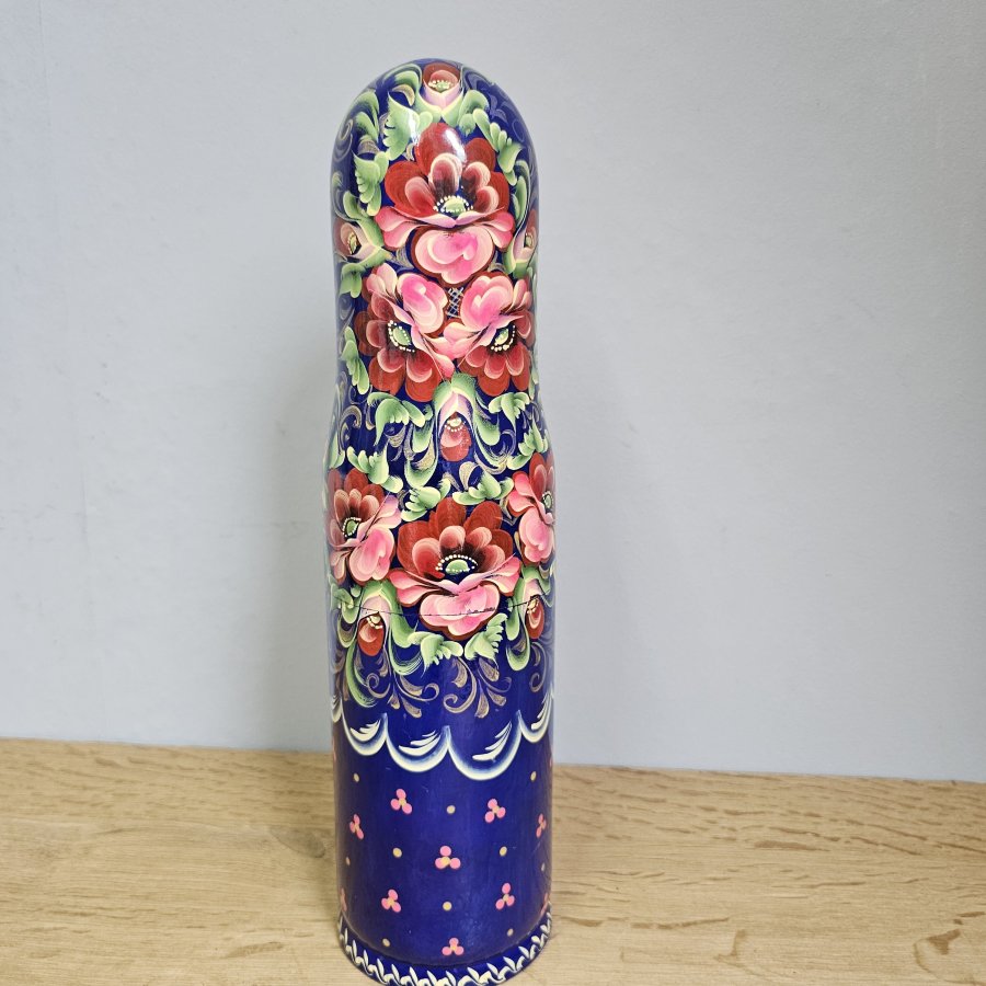 Russische Flaschen-Matroschka / Flaschenbehälter handbemalt – 33 cm – signiert - Reitermotiv