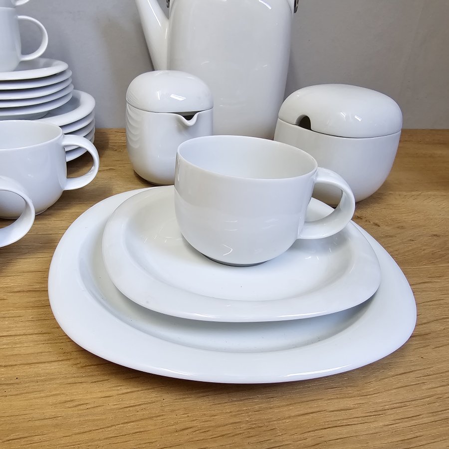 Kaffeeservice Rosenthal Suomi weiß  für 6 Personen , Design Timo Sarpaneva 70er Jahre
