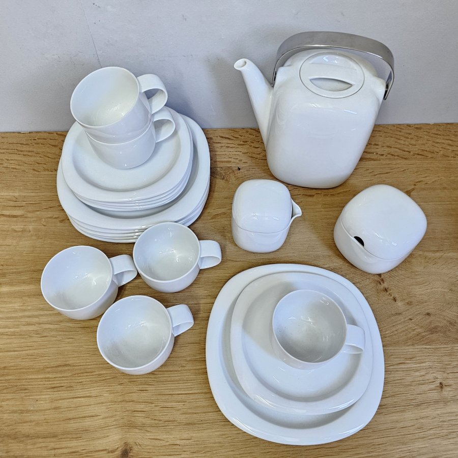 Kaffeeservice Rosenthal Suomi weiß  für 6 Personen , Design Timo Sarpaneva 70er Jahre