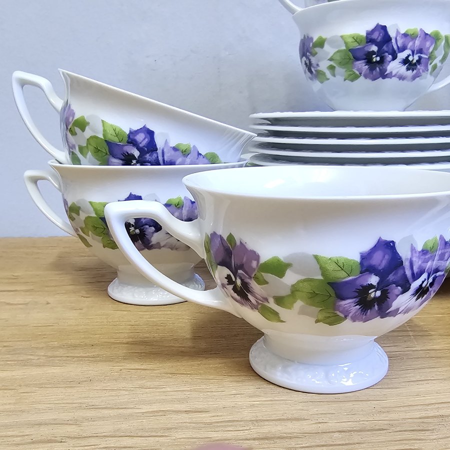 Rosenthal Maria Classic Rose Kaffeeservice Stiefmütterchen 21-tlg. für 6 Personen