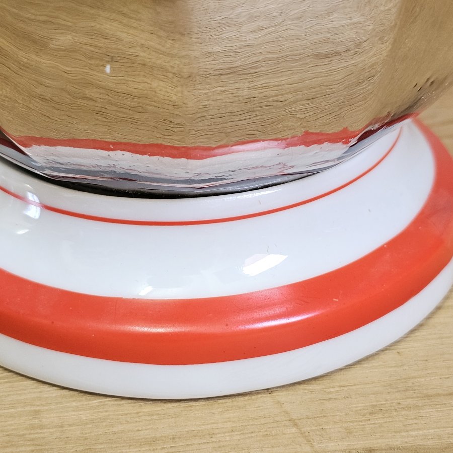 Alte Butterdose / Kaviarkühler Haesco Schmidt & Co. DDR 50er 60er Jahre Glas Keramik