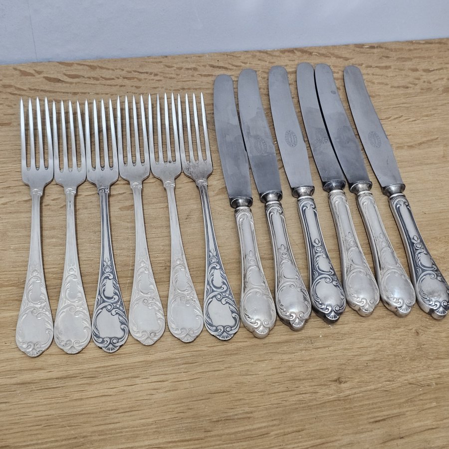Antikes HALISO Solingen Tafelbesteck – Jugendstil Art Déco, 100er Silberauflage