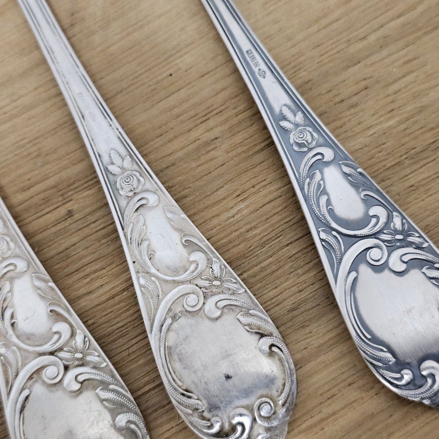 Antikes HALISO Solingen Tafelbesteck – Jugendstil Art Déco, 100er Silberauflage