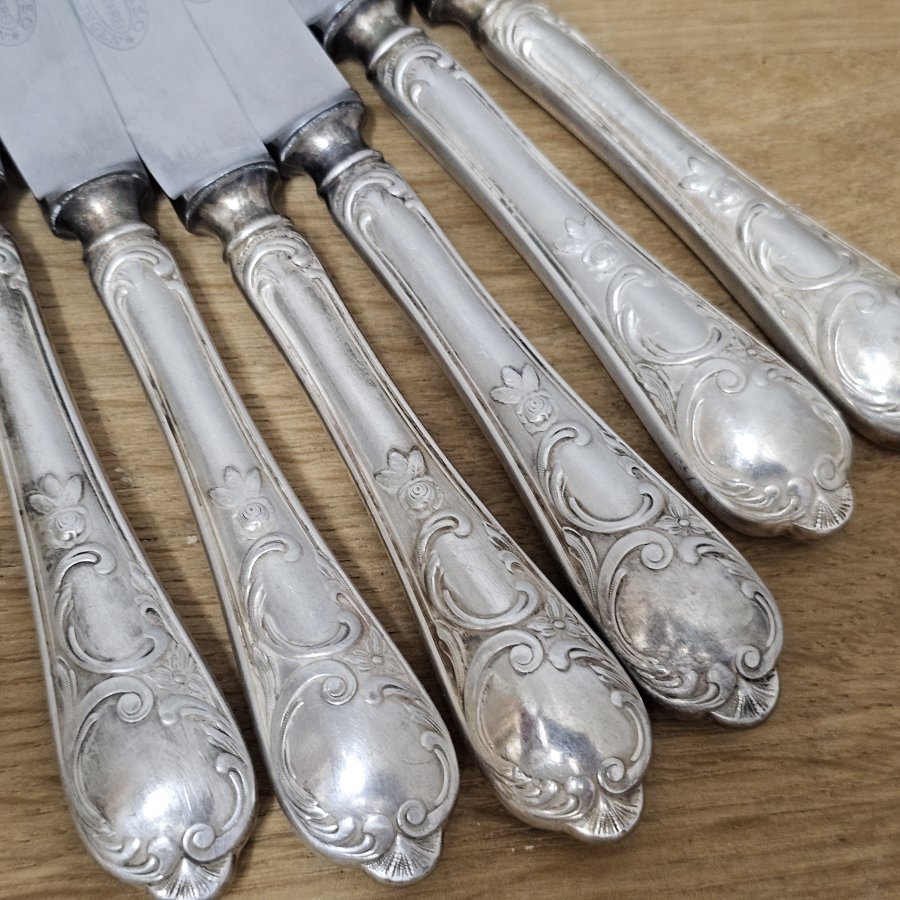 Antikes HALISO Solingen Vorspeisenbesteck – Jugendstil Art Déco, 100er Silberauflage