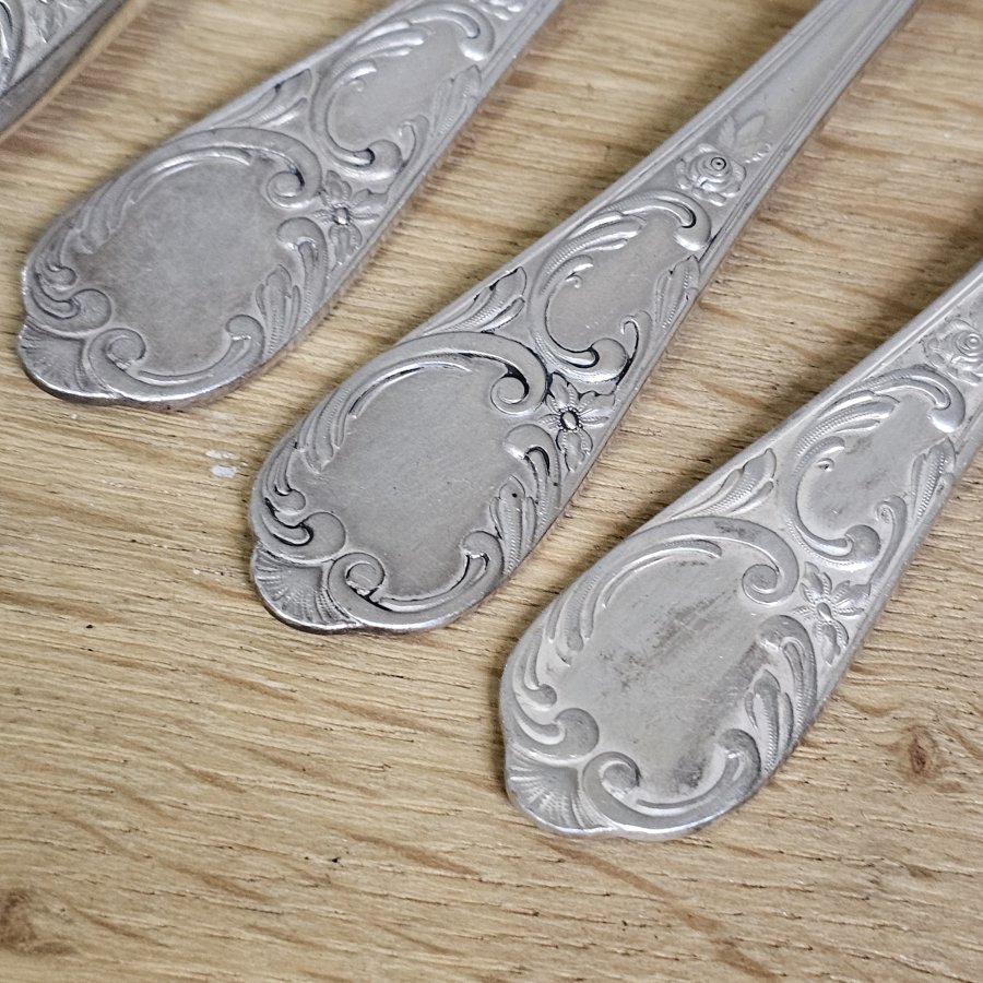 Antikes HALISO Solingen Vorspeisenbesteck – 6 Teile Jugendstil Art Déco, 100er Silberauflage