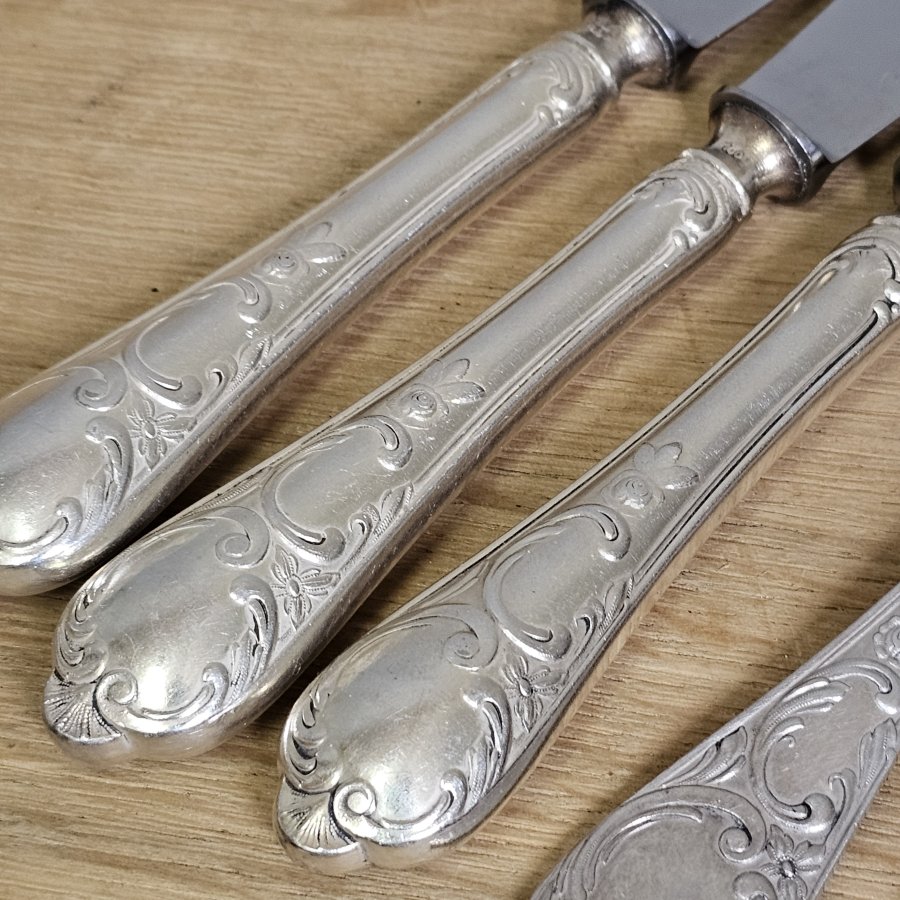 Antikes HALISO Solingen Vorspeisenbesteck – 6 Teile Jugendstil Art Déco, 100er Silberauflage