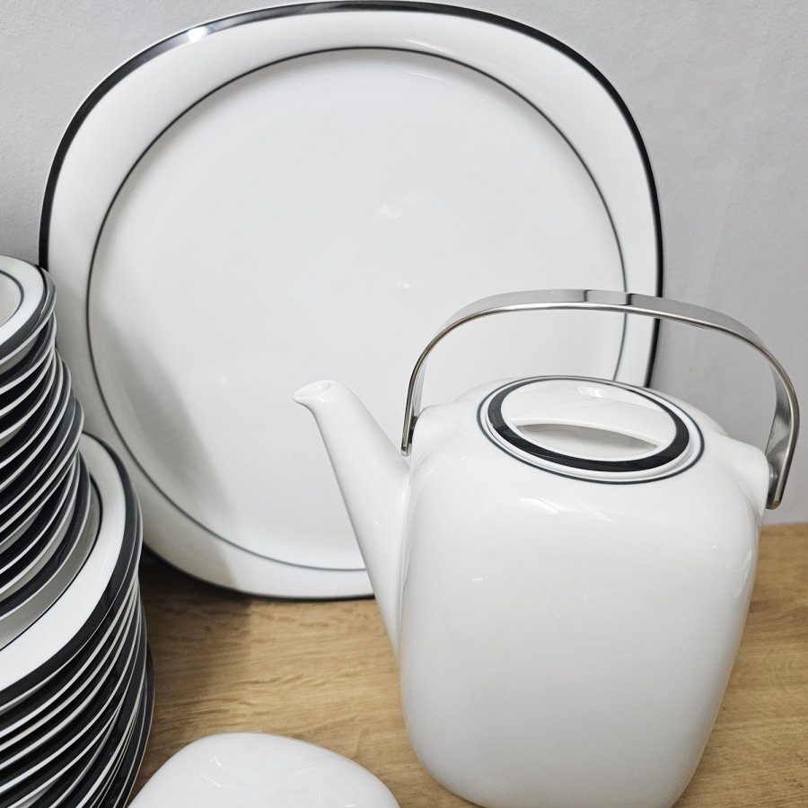 Kaffeeservice Rosenthal Suomi anthrazit  für 12 Personen , Design Timo Sarpaneva 70er Jahre