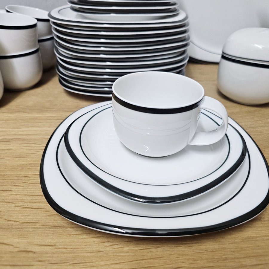Kaffeeservice Rosenthal Suomi anthrazit  für 12 Personen , Design Timo Sarpaneva 70er Jahre