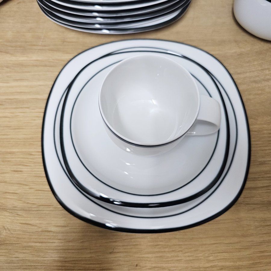 Kaffeeservice Rosenthal Suomi anthrazit  für 12 Personen , Design Timo Sarpaneva 70er Jahre