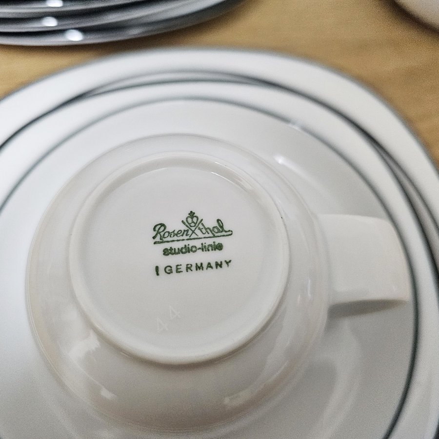 Kaffeeservice Rosenthal Suomi anthrazit  für 12 Personen , Design Timo Sarpaneva 70er Jahre