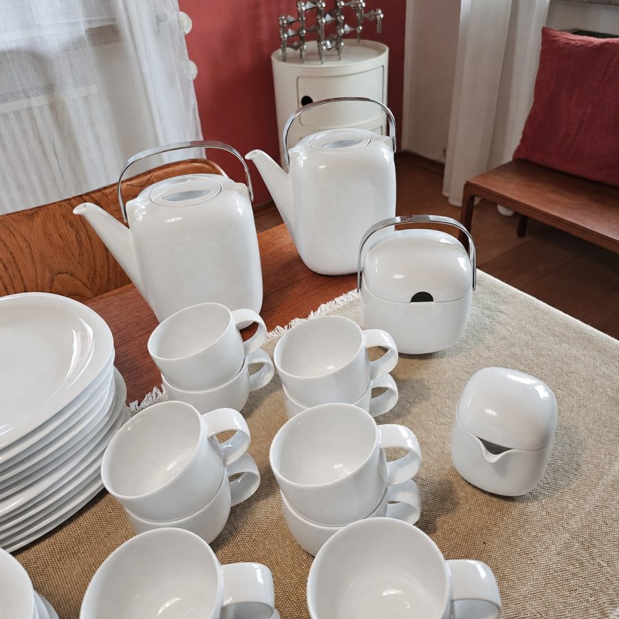 Kaffeeservice Rosenthal Suomi weiß  für 12 Personen , Design Timo Sarpaneva 70er Jahre