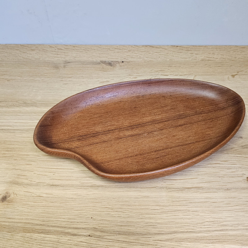 Teakholzschale, nierenförmig, 1950er/60er, Midcentury, dänisches Design