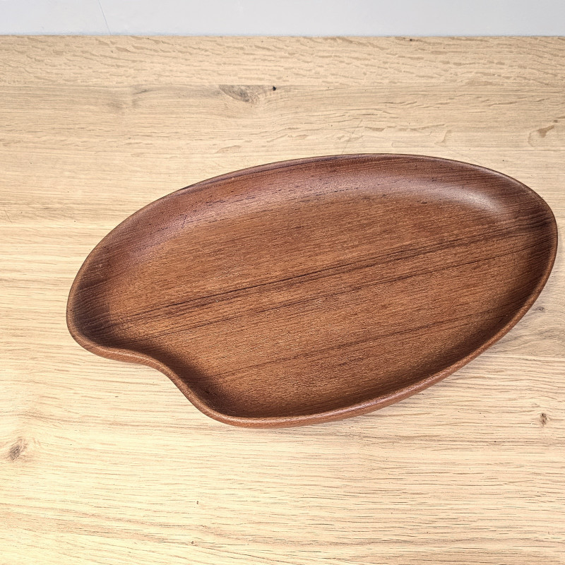 Teakholzschale, nierenförmig, 1950er/60er, Midcentury, dänisches Design