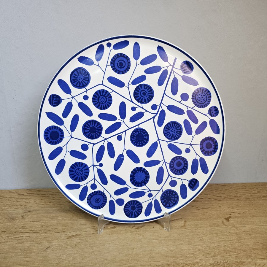 Melitta Stockholm Kuchen- / Tortenplatte – Kobaltblüte – 70er Jahre – ca. 30 cm