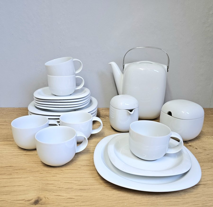 Kaffeeservice Rosenthal Suomi weiß  für 6 Personen , Design Timo Sarpaneva 70er Jahre